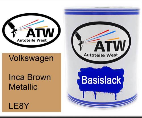 Volkswagen, Inca Brown Metallic, LE8Y: 1L Lackdose, von ATW Autoteile West.